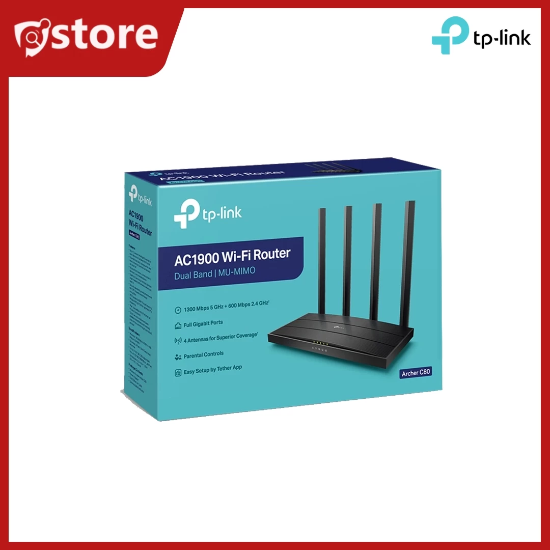 Tp-Link Router Archer C80 AC1900 Dual Band WiFi 5 600 Mbps 2.4 GHz