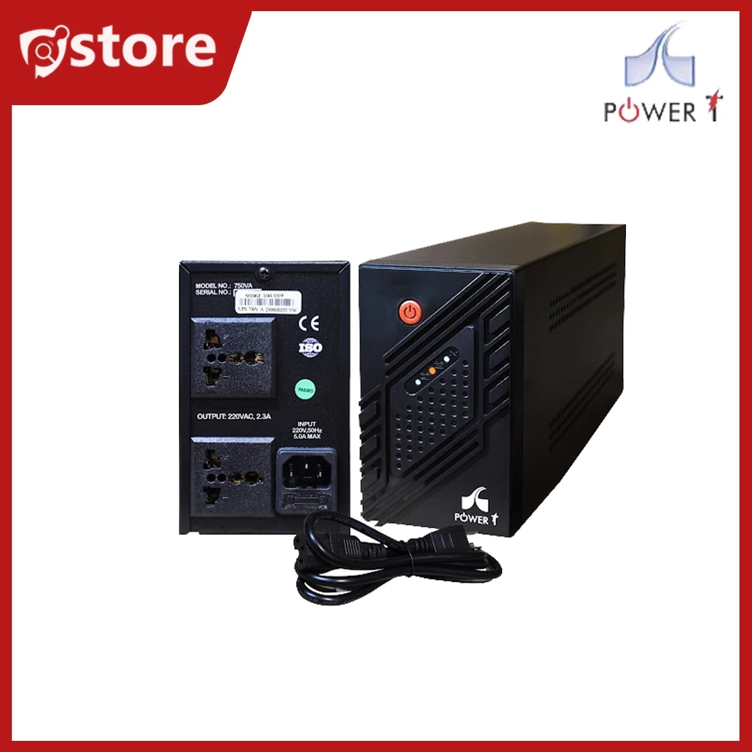 PowerT Power Supply (UPS) 2x12V7.2AH (Voltage:1250VA)