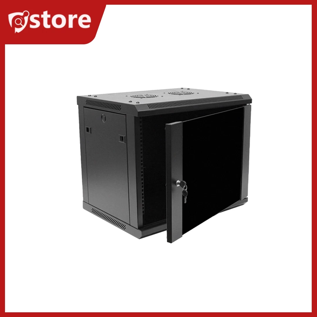 OEM Rack 6U W600xD450xH368mm Tray x1 + Fan x1 Net Door (Black)